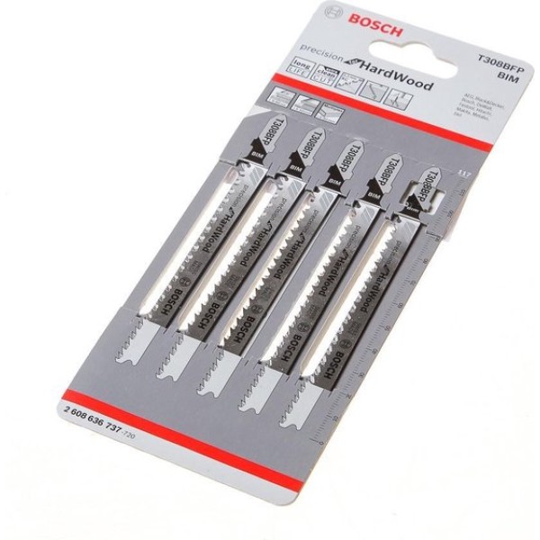 Нож за зеге Bosch T 308 BFР Precision for Hard Wood, 5 бр.